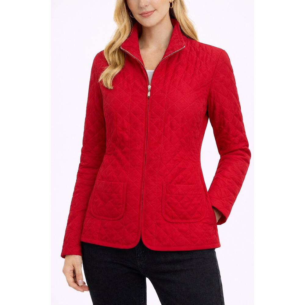JONES NEW YORK Quilted Jacket In‎ Red Women Size 6 Casual Everyday Comfort